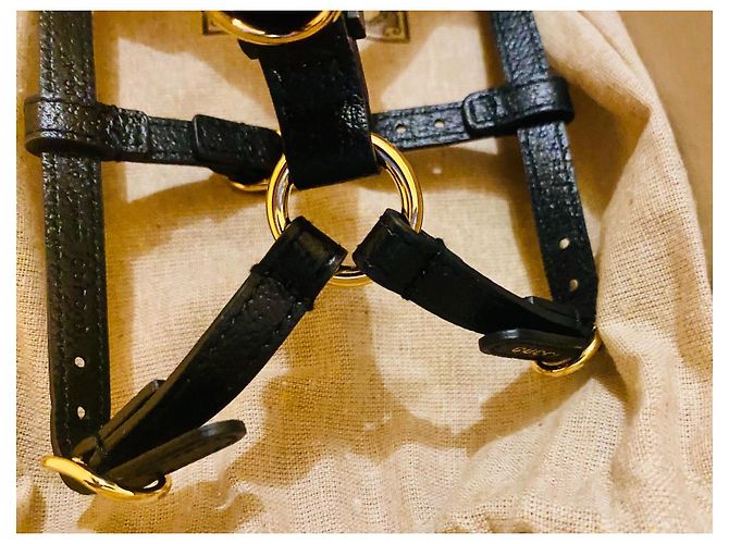 Gucci GG leather harness black - view 10