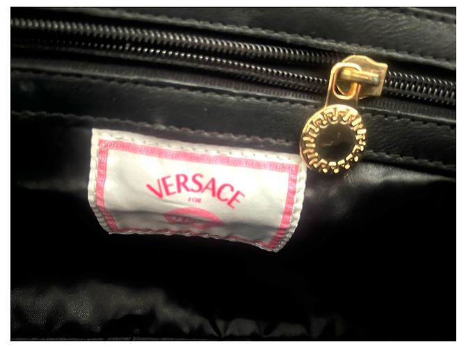 Pochette Versace For H&M in pelle nera con catene dorate Nero - vista 13