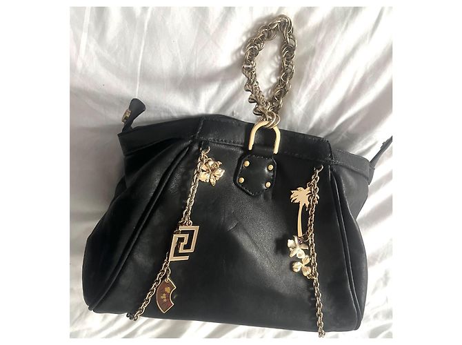 Pochette Versace For H&M in pelle nera con catene dorate Nero - vista 6