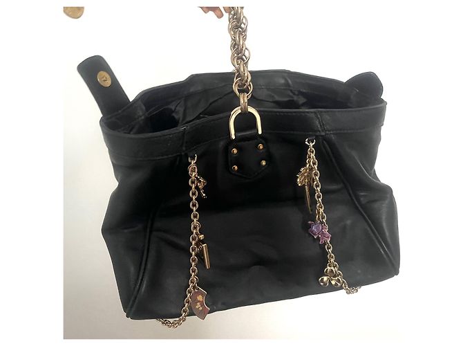 Pochette Versace For H&M in pelle nera con catene dorate Nero - vista 8