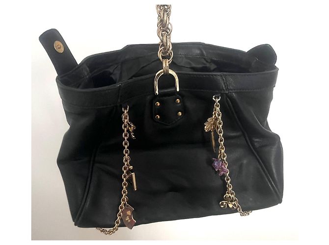 Pochette Versace For H&M in pelle nera con catene dorate Nero - vista 9