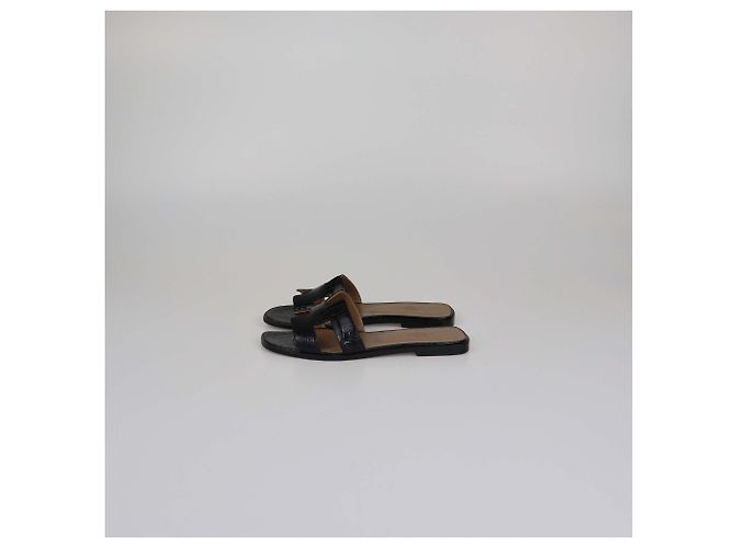 Oran Hermès HERMES Flats T.EU 38 Pelli esotiche Nero - vista 4