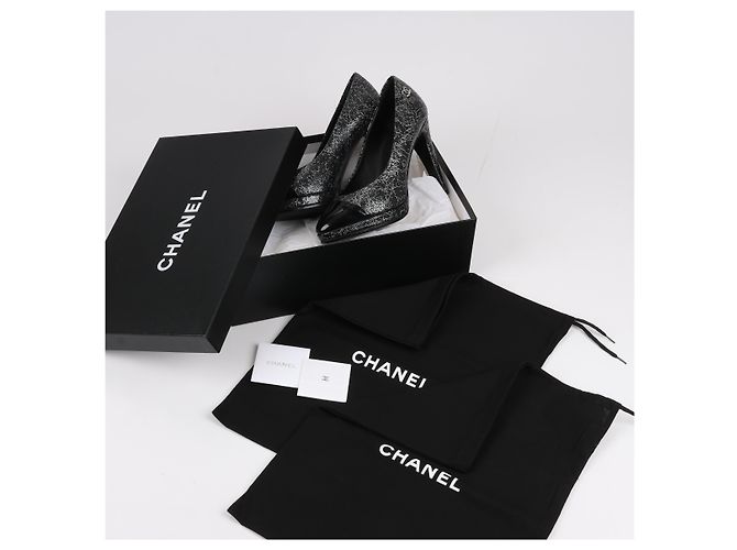 Timeless Chanel Coco Mark Lederabsätze Schwarz × Silber G29571, Größe 36 EU - Ansicht 12