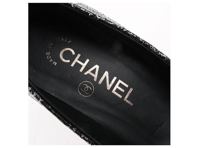 Timeless Chanel Coco Mark Lederabsätze Schwarz × Silber G29571, Größe 36 EU - Ansicht 14