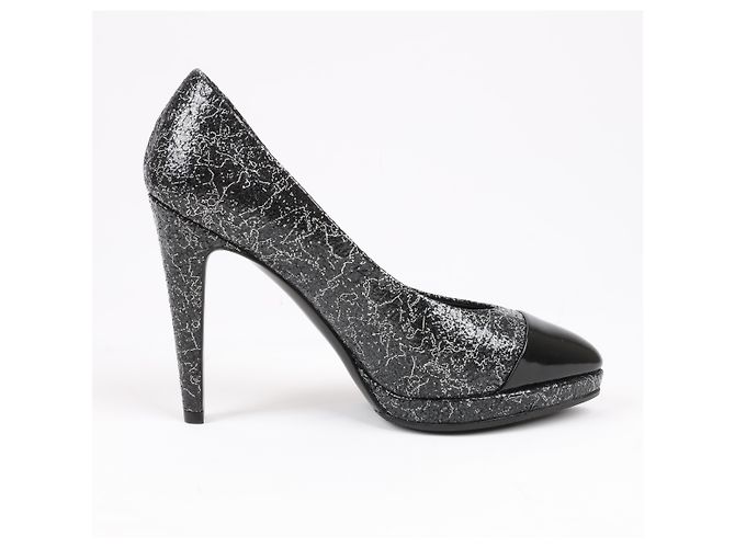 Timeless Chanel Coco Mark Lederabsätze Schwarz × Silber G29571, Größe 36 EU - Ansicht 16