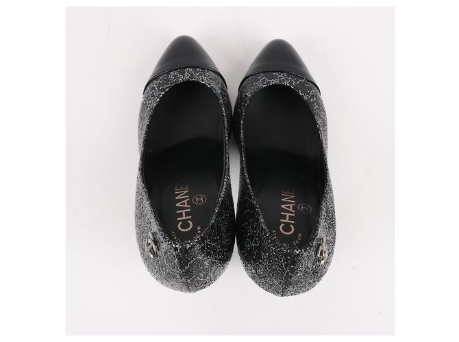 Timeless Chanel Coco Mark Lederabsätze Schwarz × Silber G29571, Größe 36 EU - Ansicht 8