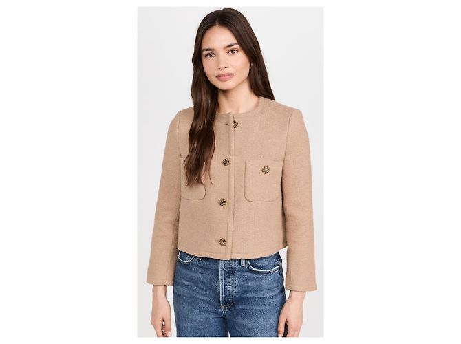 Ba&Sh Meredith structured tweed jacket brown - view 2