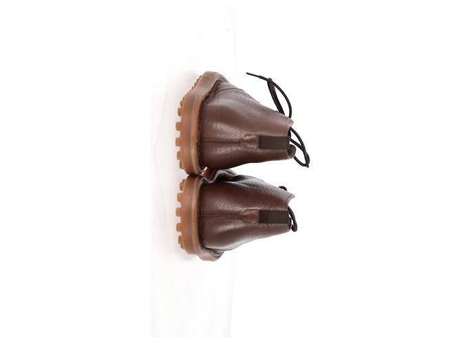 Botas desérticas con cordones Tod's en cuero marrón Castaño Roja - vista 11