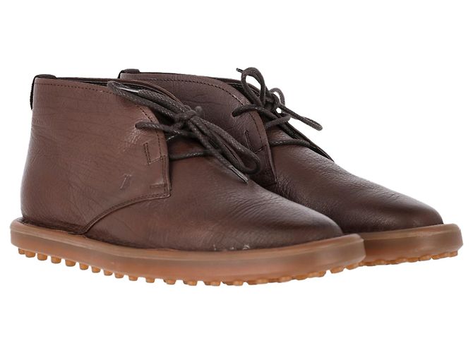 Botas desérticas con cordones Tod's en cuero marrón Castaño Roja - vista 4