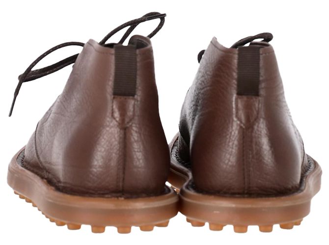 Botas desérticas con cordones Tod's en cuero marrón Castaño Roja - vista 5