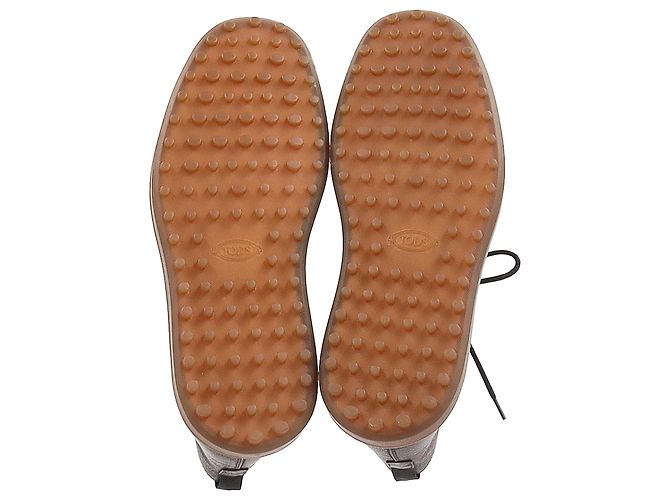 Botas desérticas con cordones Tod's en cuero marrón Castaño Roja - vista 6