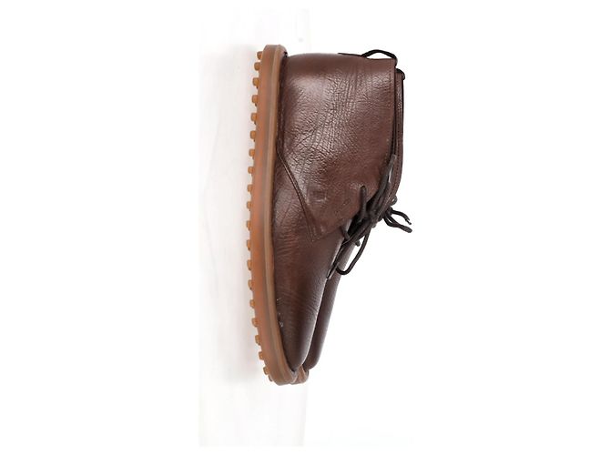 Botas desérticas con cordones Tod's en cuero marrón Castaño Roja - vista 7
