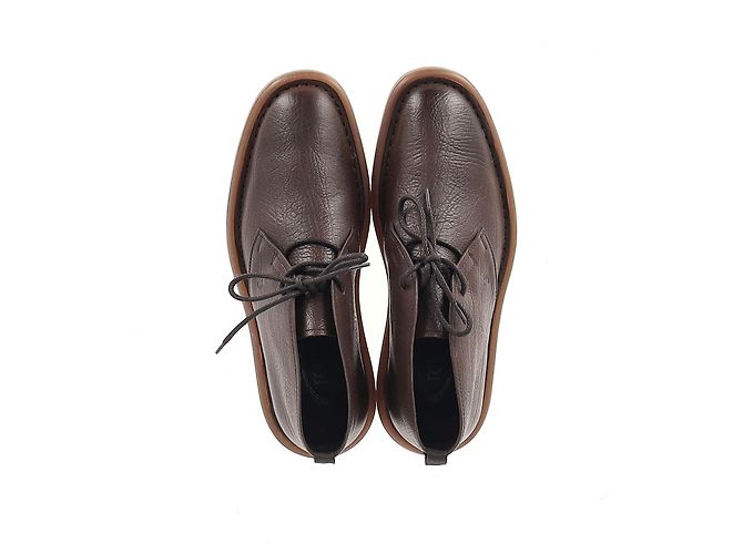 Botas desérticas con cordones Tod's en cuero marrón Castaño Roja - vista 9