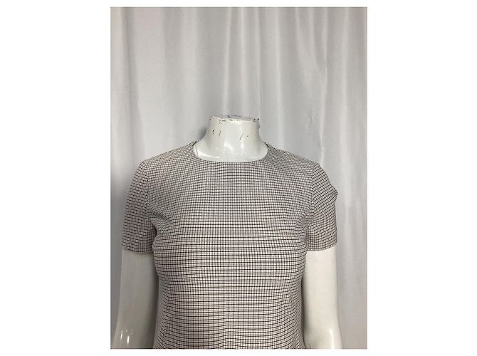Theory Karo Mini Kleid aus beiger Viskose - Ansicht 10