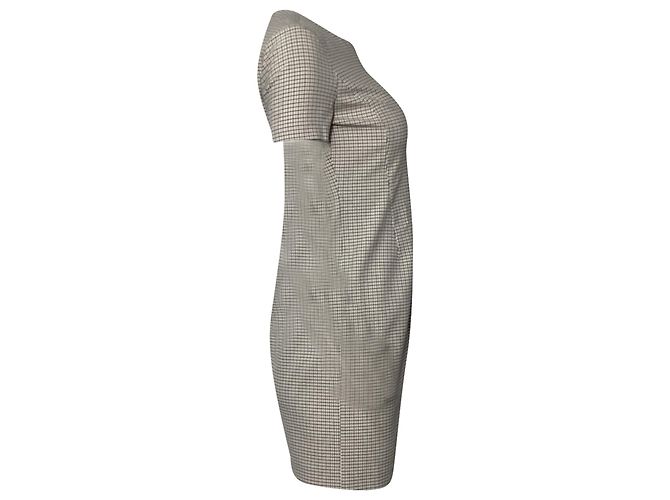 Theory Karo Mini Kleid aus beiger Viskose - Ansicht 2
