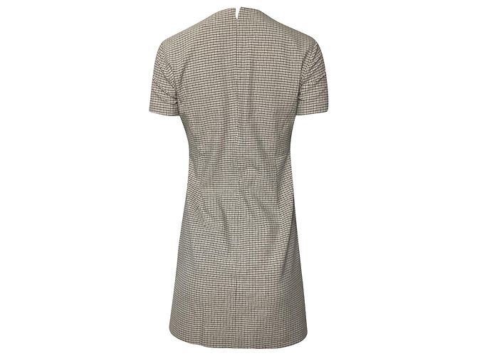 Theory Karo Mini Kleid aus beiger Viskose - Ansicht 3