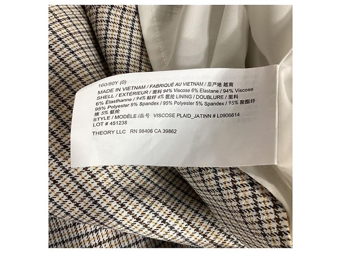 Theory Karo Mini Kleid aus beiger Viskose - Ansicht 6