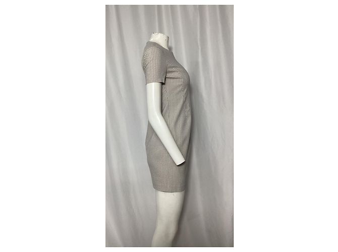 Theory Karo Mini Kleid aus beiger Viskose - Ansicht 8