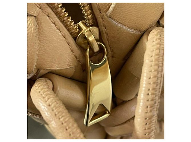 Bottega Veneta Mini Intrecciato Loop Sac à Bandoulière en Cuir d'Agneau Jaune - vue 4