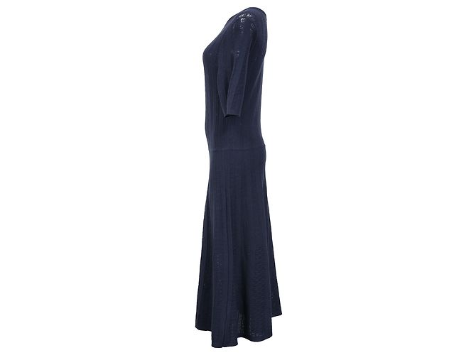Vestido de longitud media Boss Hugo Boss en viscosa azul marino - vista 2