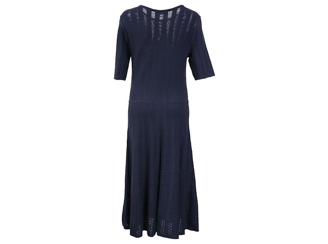 Vestido de longitud media Boss Hugo Boss en viscosa azul marino - vista 3