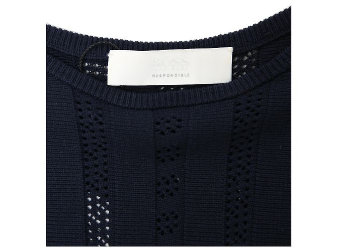 Vestido de longitud media Boss Hugo Boss en viscosa azul marino - vista 4