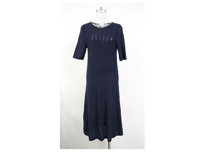 Vestido de longitud media Boss Hugo Boss en viscosa azul marino - vista 6
