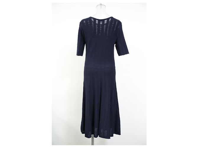 Vestido de longitud media Boss Hugo Boss en viscosa azul marino - vista 8