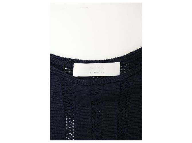 Vestido de longitud media Boss Hugo Boss en viscosa azul marino - vista 9