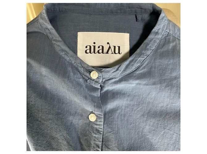 Autre Marque Camisa Aiayu de algodón azul - vista 4