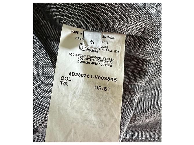 Valentino Garavani Blazer largo de lino y lana gris - vista 12