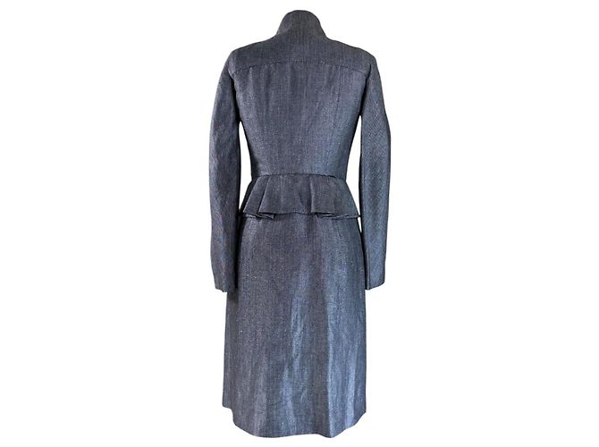 Valentino Garavani Blazer largo de lino y lana gris - vista 5