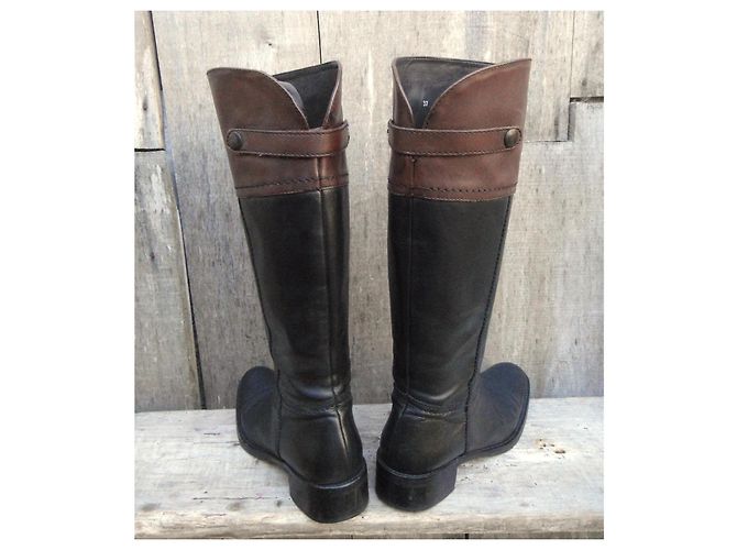 DMN Lederstiefel Schwarz Dunkelbraun - Ansicht 4