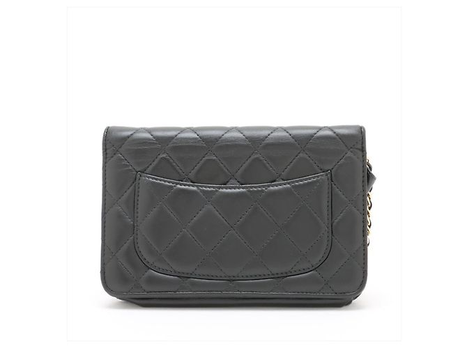 Chanel Black 2014 lambskin quilted Wallet on Chain - view 2