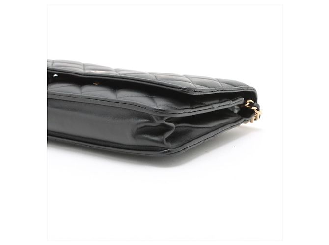 Chanel Black 2014 lambskin quilted Wallet on Chain - view 3