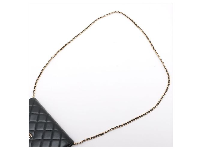 Chanel Black 2014 lambskin quilted Wallet on Chain - view 5