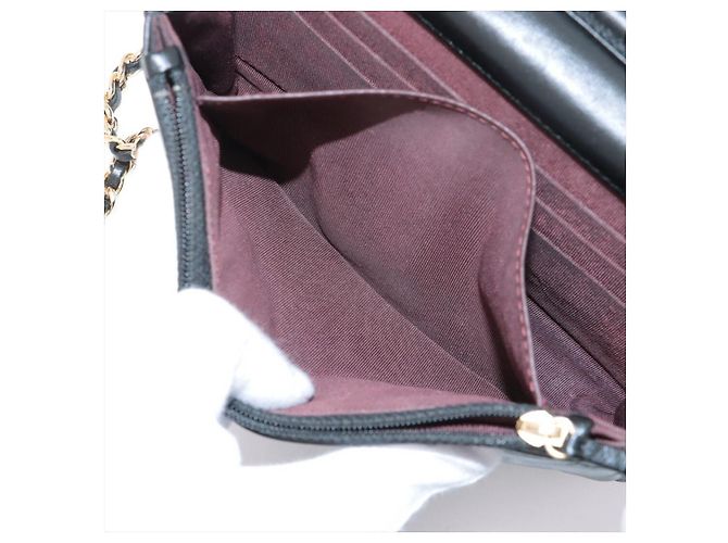 Chanel Black 2014 lambskin quilted Wallet on Chain - view 7