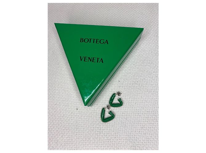 Orecchini Bottega Veneta Fold Verdi Argento Verde - vista 2