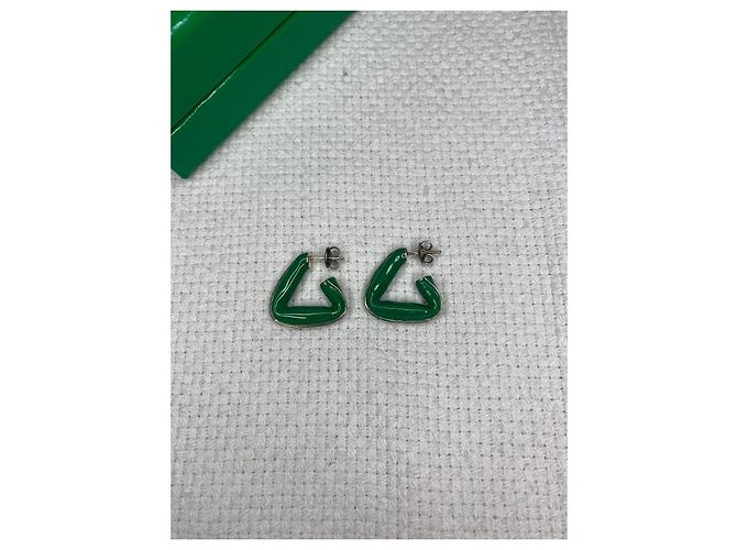 Orecchini Bottega Veneta Fold Verdi Argento Verde - vista 4