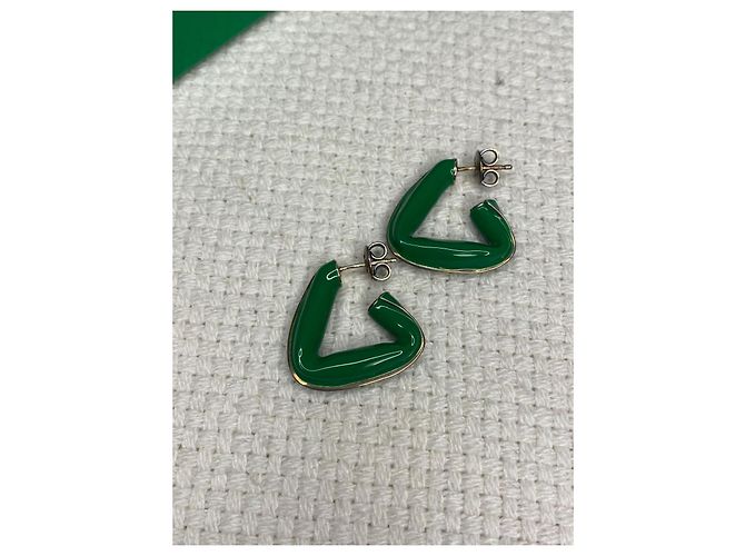 Orecchini Bottega Veneta Fold Verdi Argento Verde - vista 5