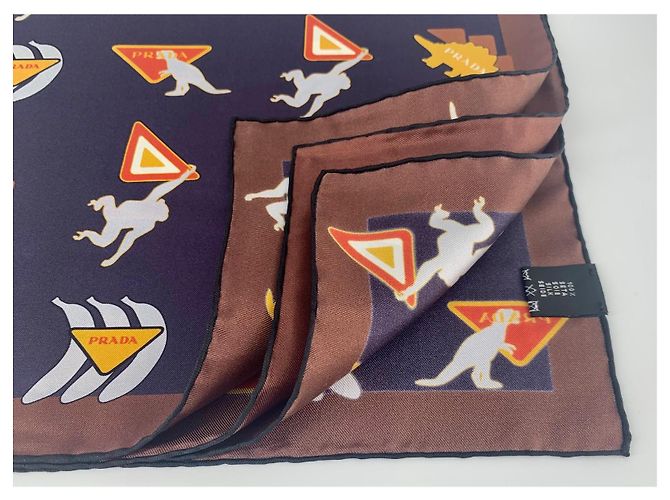 Pañuelo de seda Prada con estampado abstracto Multicolor - vista 3