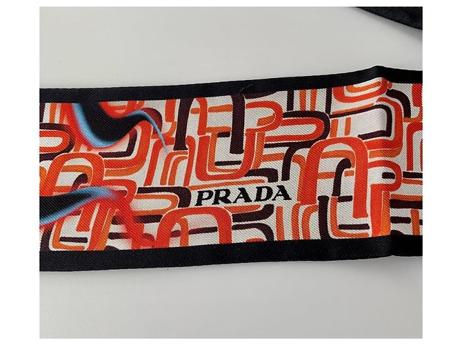 Cachecol Prada de seda multicolorido reversível Multicor - vista 5