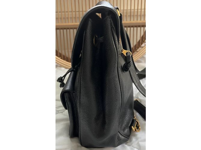 Chanel Black Caviar Leather Backpack Gold Trim - view 4