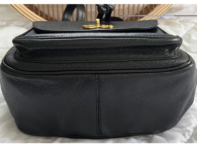 Chanel Black Caviar Leather Backpack Gold Trim - view 5