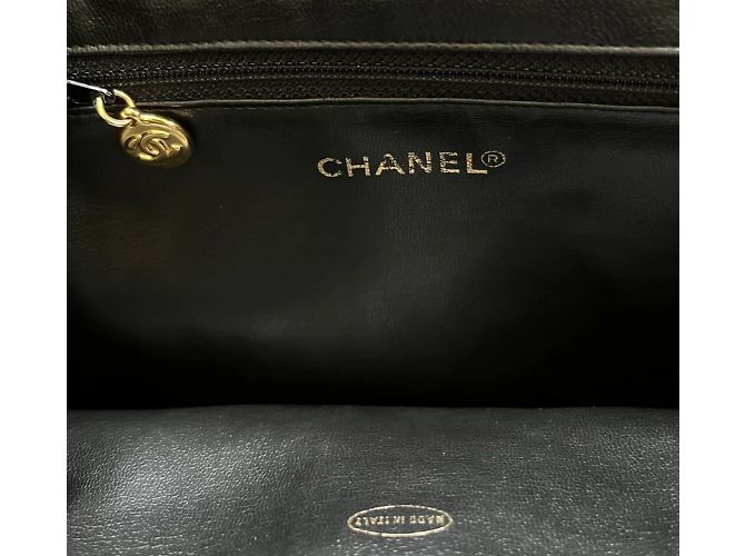 Chanel Black Caviar Leather Backpack Gold Trim - view 7