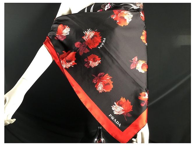 Prada Seidenschal mit abstraktem Muster 90cm Mehrfarben - Ansicht 10