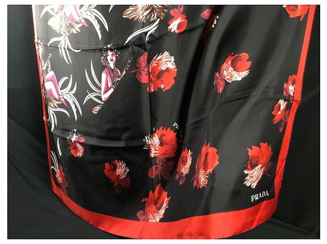 Prada Seidenschal mit abstraktem Muster 90cm Mehrfarben - Ansicht 2