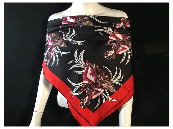 Prada Seidenschal mit abstraktem Muster 90cm Mehrfarben - Ansicht 3