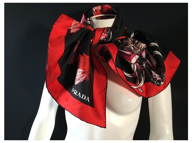 Prada Seidenschal mit abstraktem Muster 90cm Mehrfarben - Ansicht 6