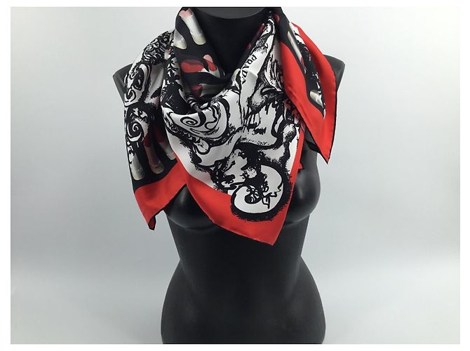 Prada Seidenschal mit abstraktem Muster 90cm Mehrfarben - Ansicht 10
